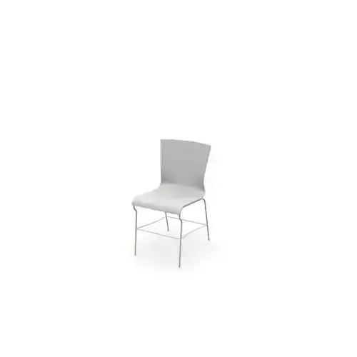 White Curved Plastic Chair
