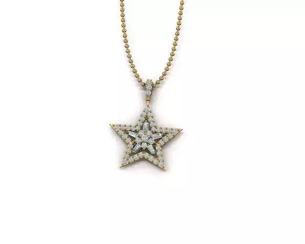 Star shape gold locket 154