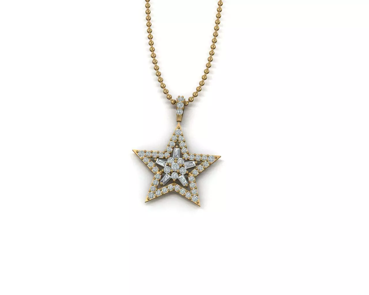 Star shape gold locket 154 3D print model