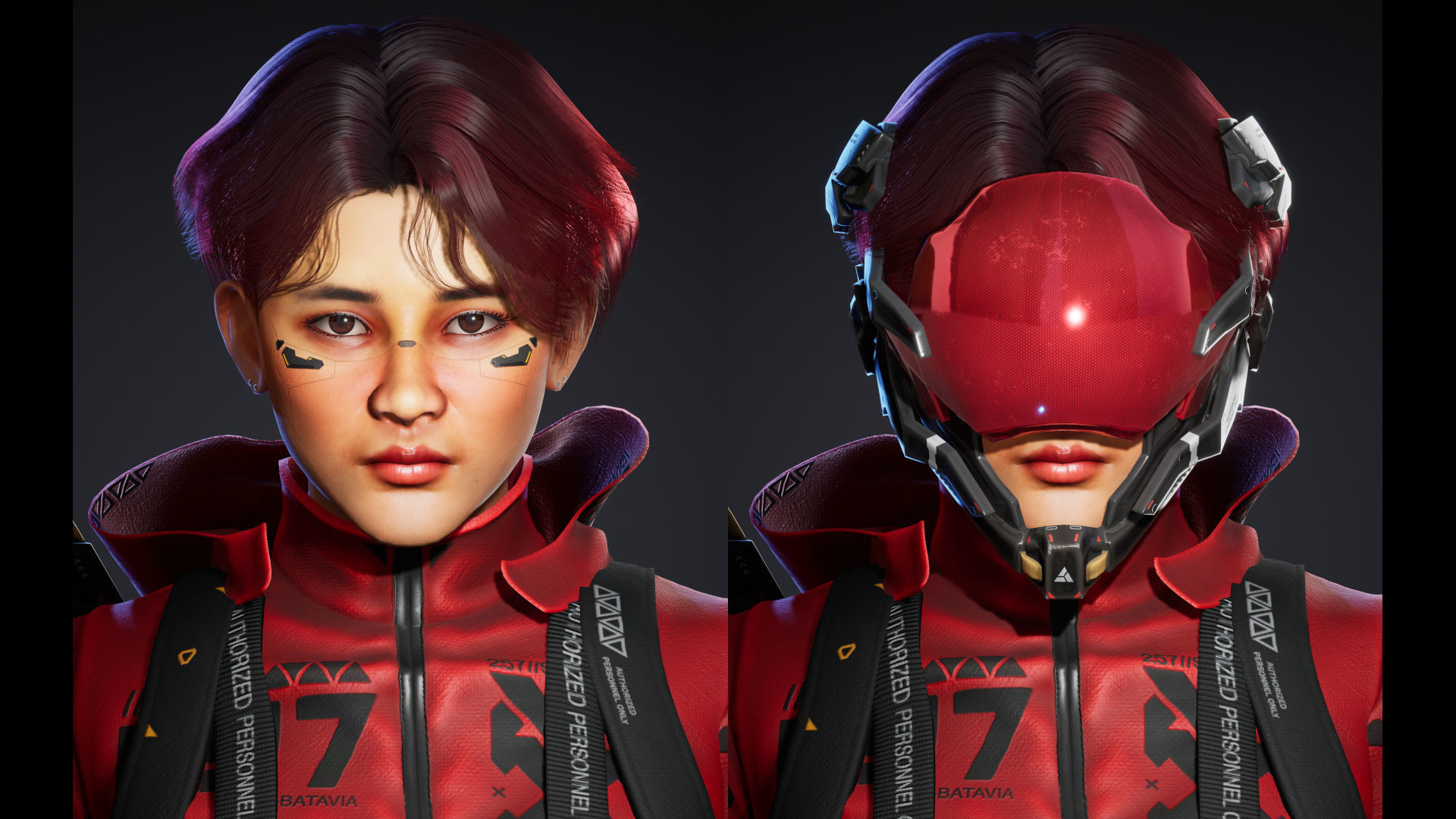 Cyberpunk Street Girl Character Low-poly 3D model_3