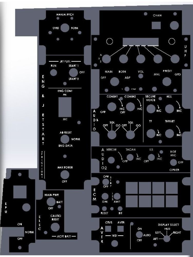 F-16 Left Hand Panels Bundle models 3D print model_2