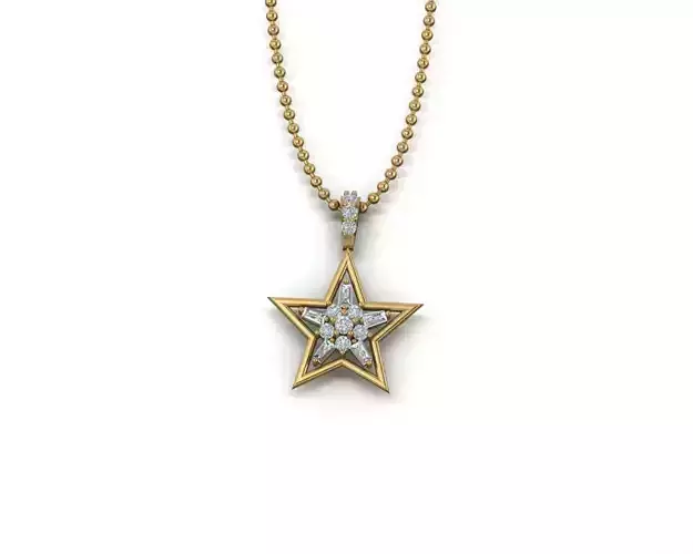 Strar shape gold locket 153