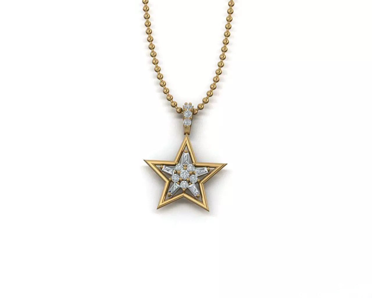 Strar shape gold locket 153 3D print model
