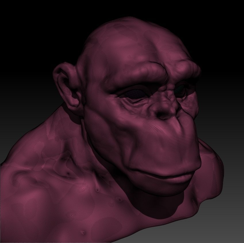 ape face for 3d printing 3D print model_5