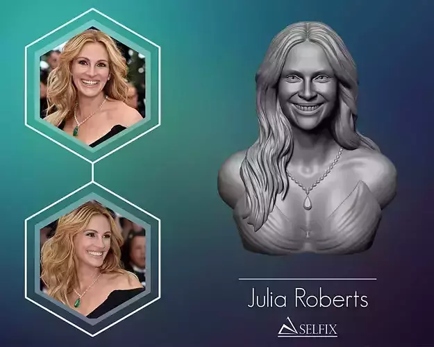 Julia Roberts 3D Portrait Sculpture 3D print model