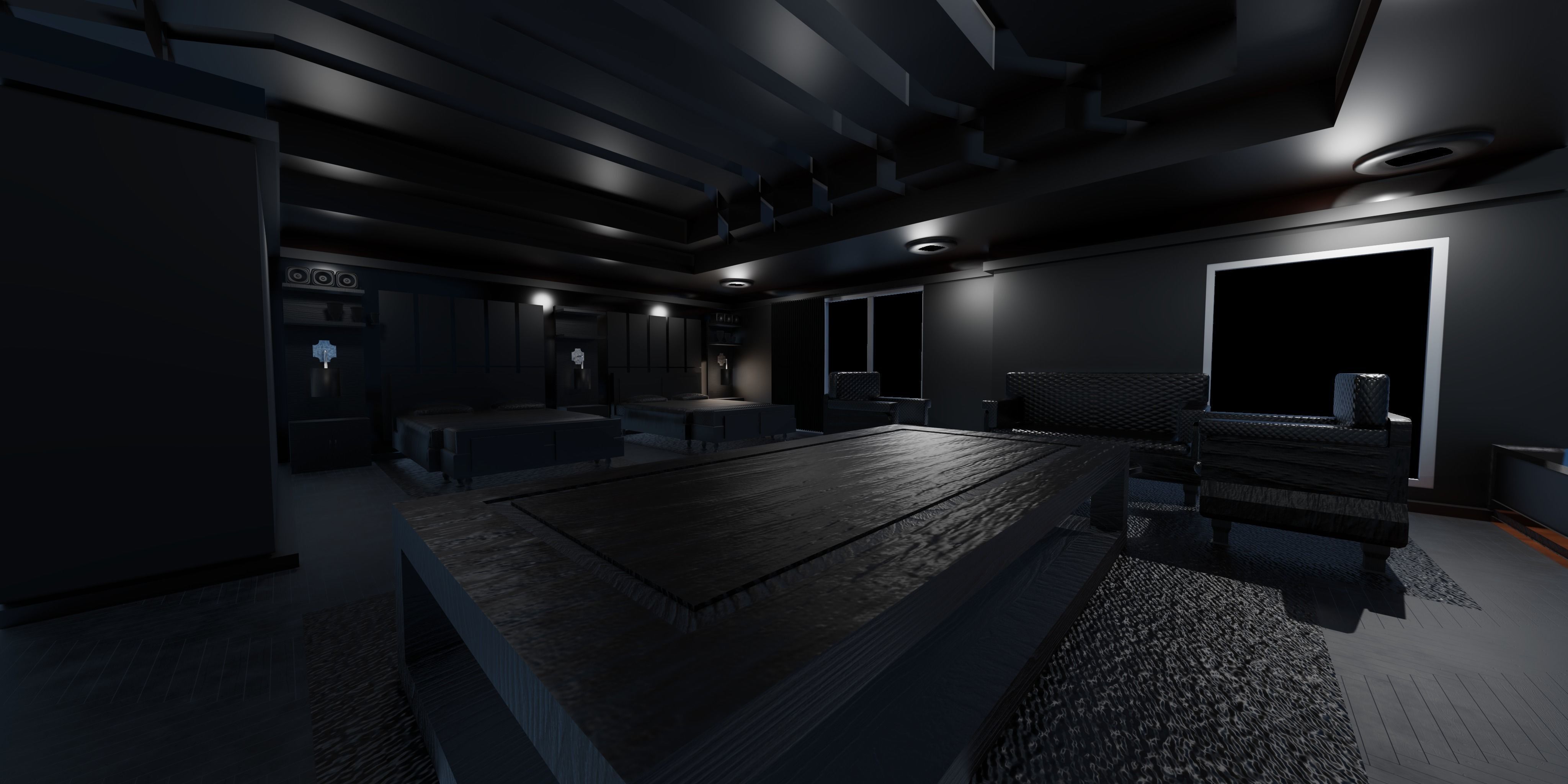 Hotel room - cheap Low-poly 3D model_2