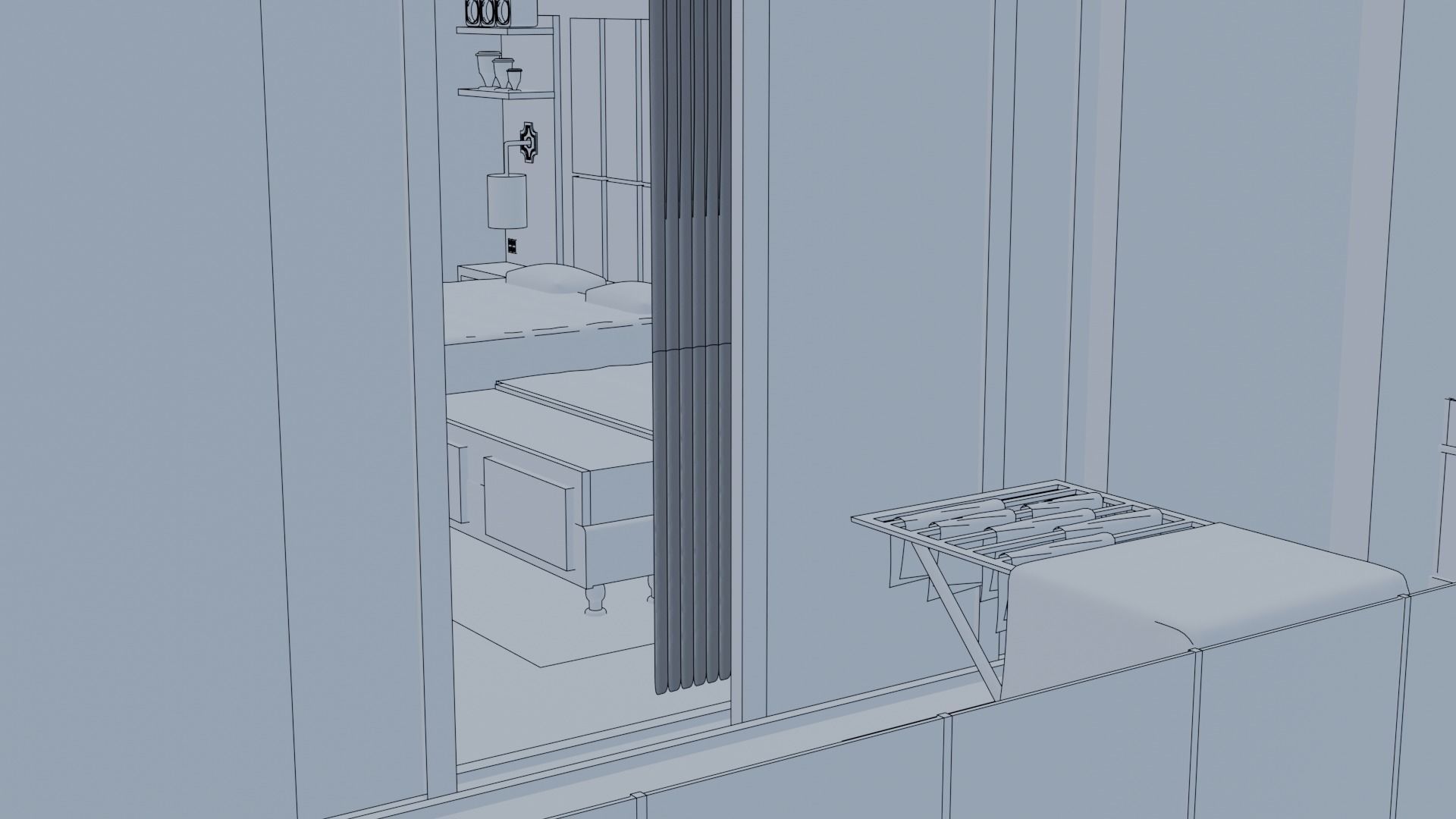 Hotel room - cheap Low-poly 3D model_5