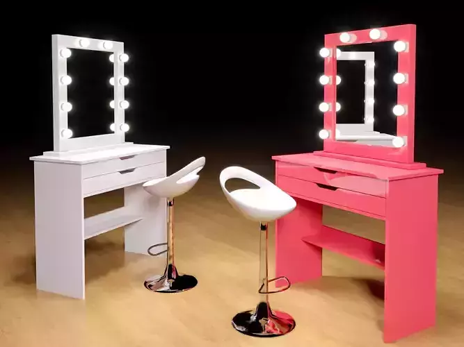 Beautiful makeup table with mirror and high chair Visage mirror