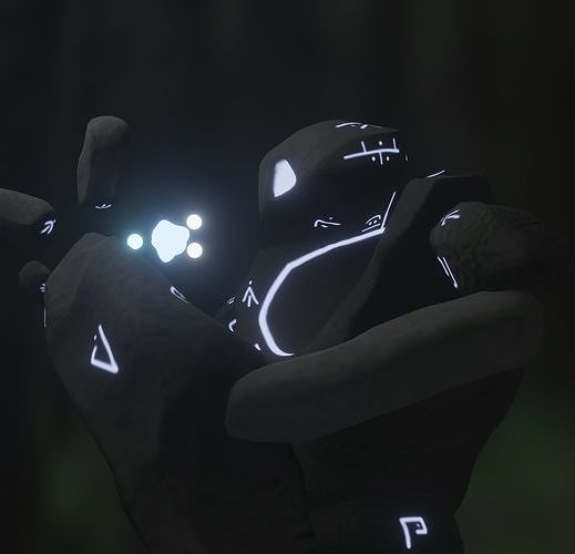 stone golem Low-poly 3D model