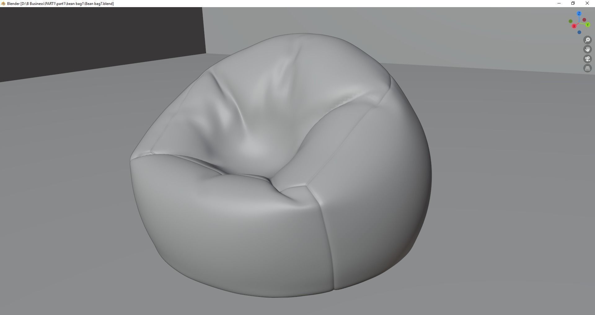 Beanbag bean bag chair 3D model_11