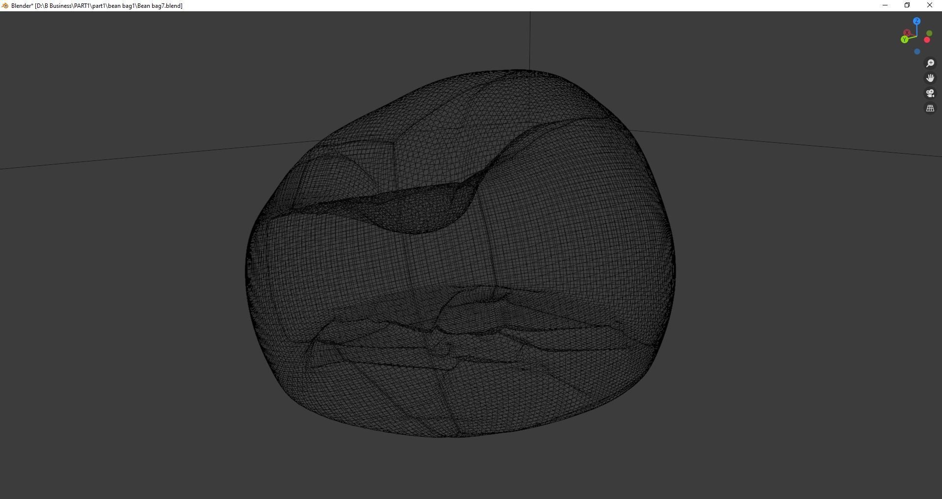 Beanbag bean bag chair 3D model_16