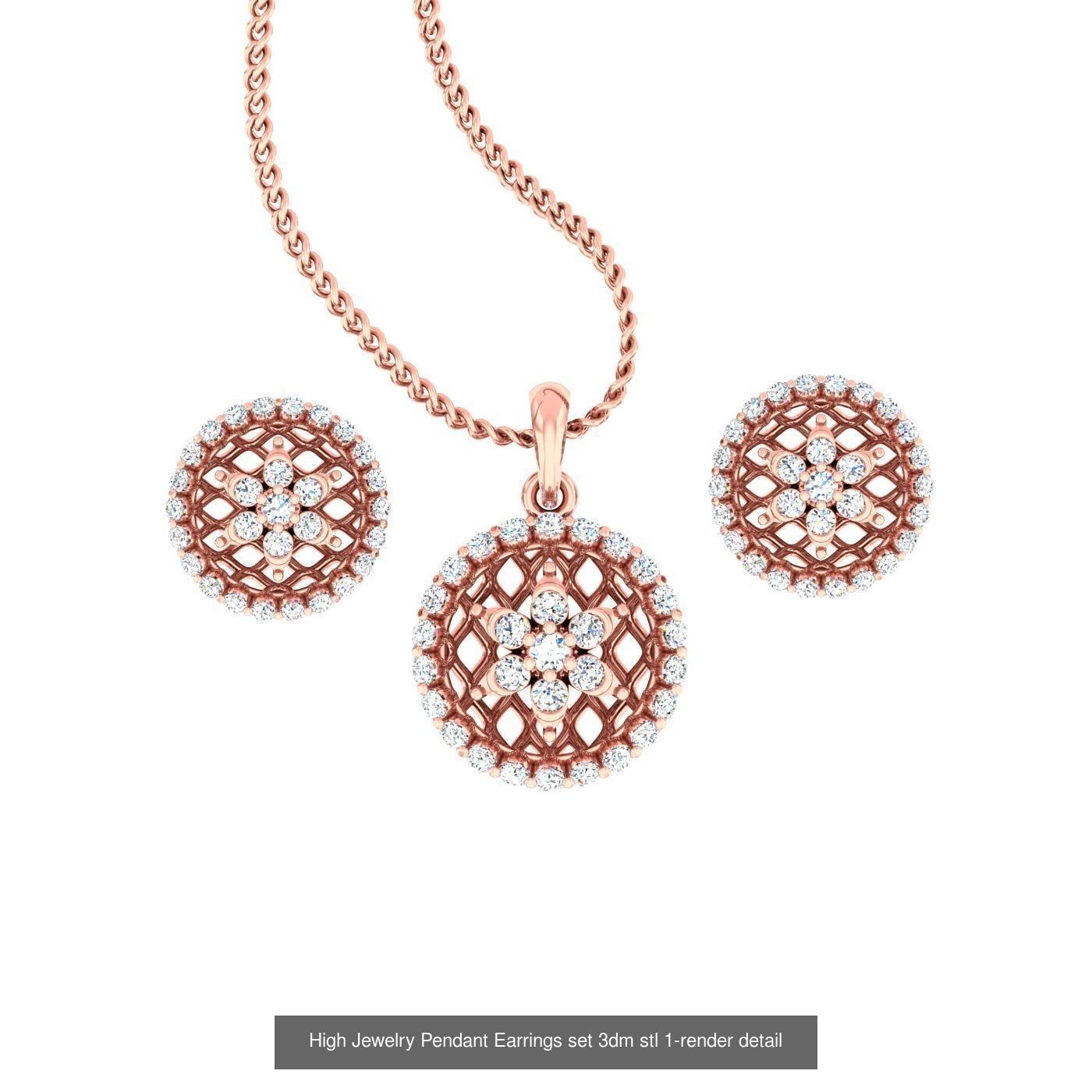 189 High Jewelry Italian Pendant Earrings set 3dm stl 1-render 3D Model Collection_120