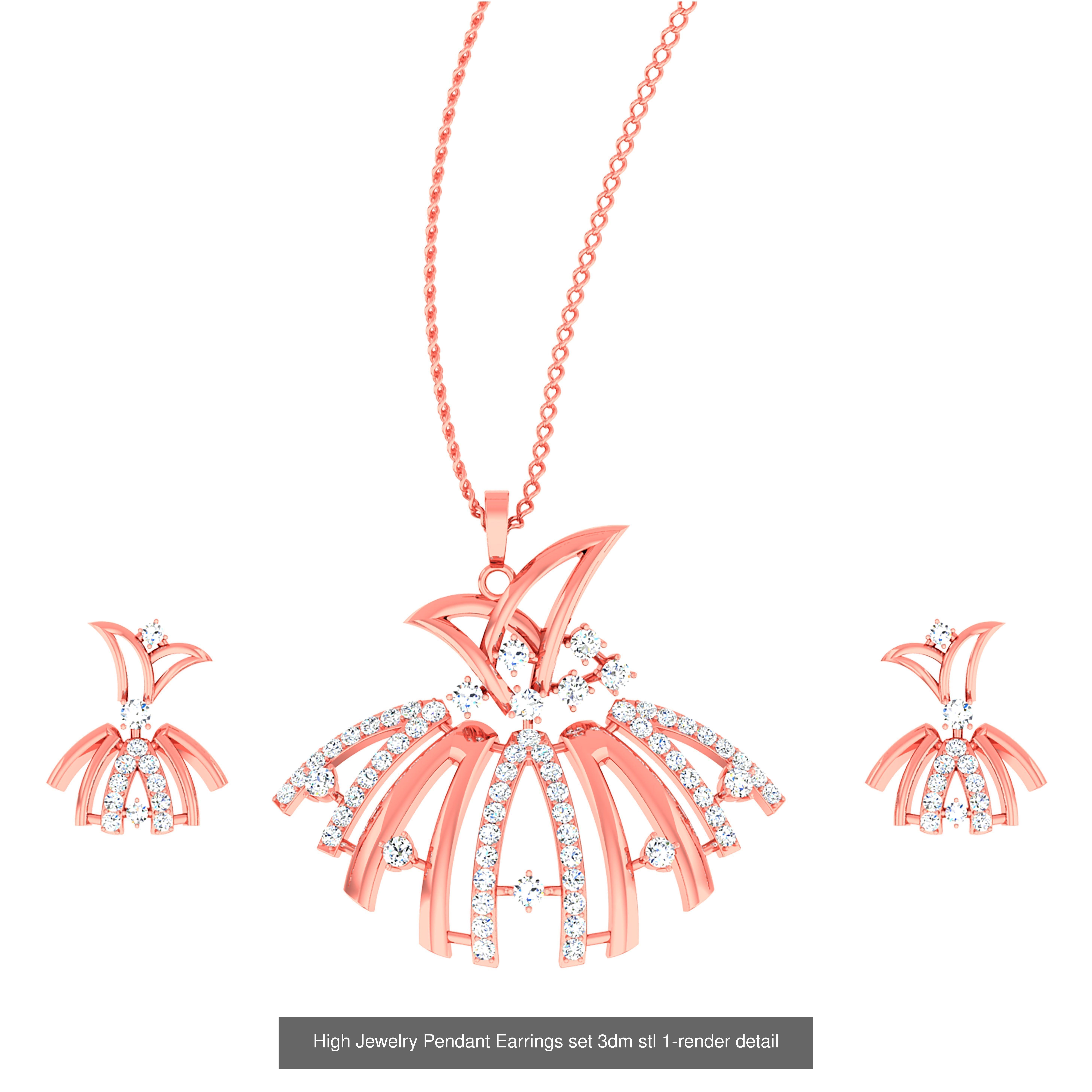 189 High Jewelry Italian Pendant Earrings set 3dm stl 1-render 3D Model Collection_49