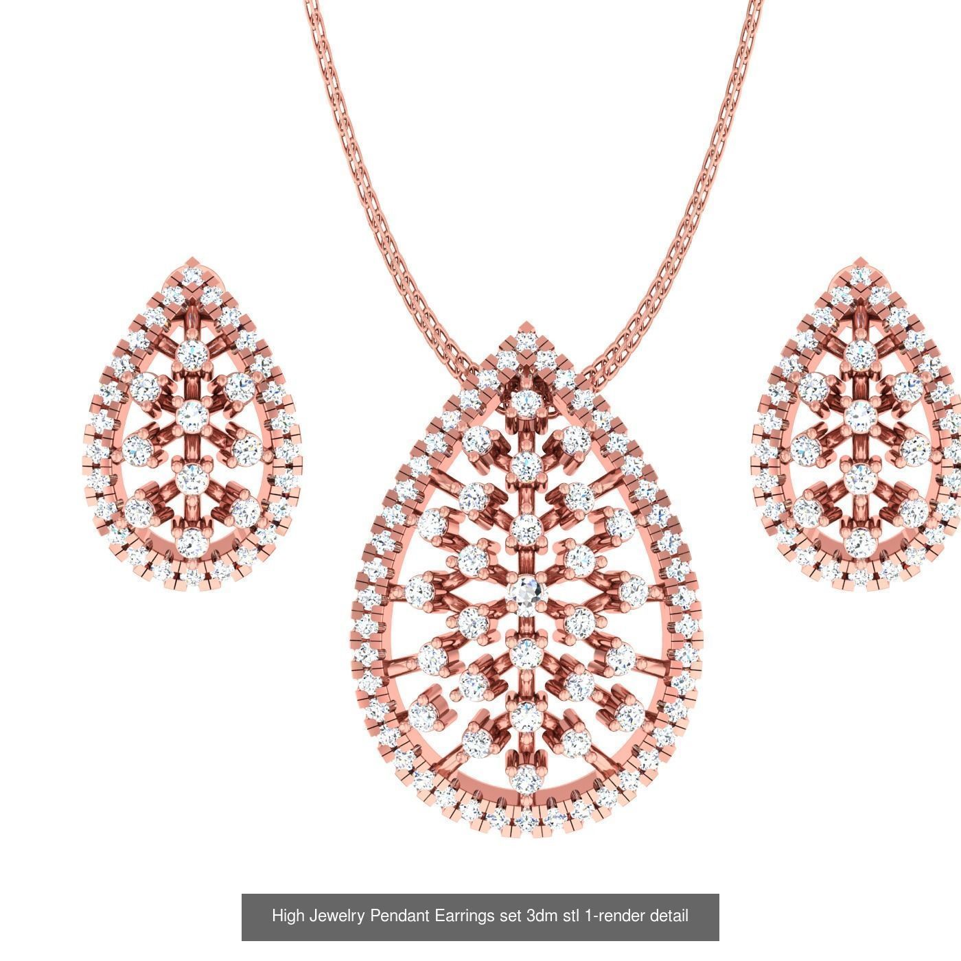 189 High Jewelry Italian Pendant Earrings set 3dm stl 1-render 3D Model Collection_69