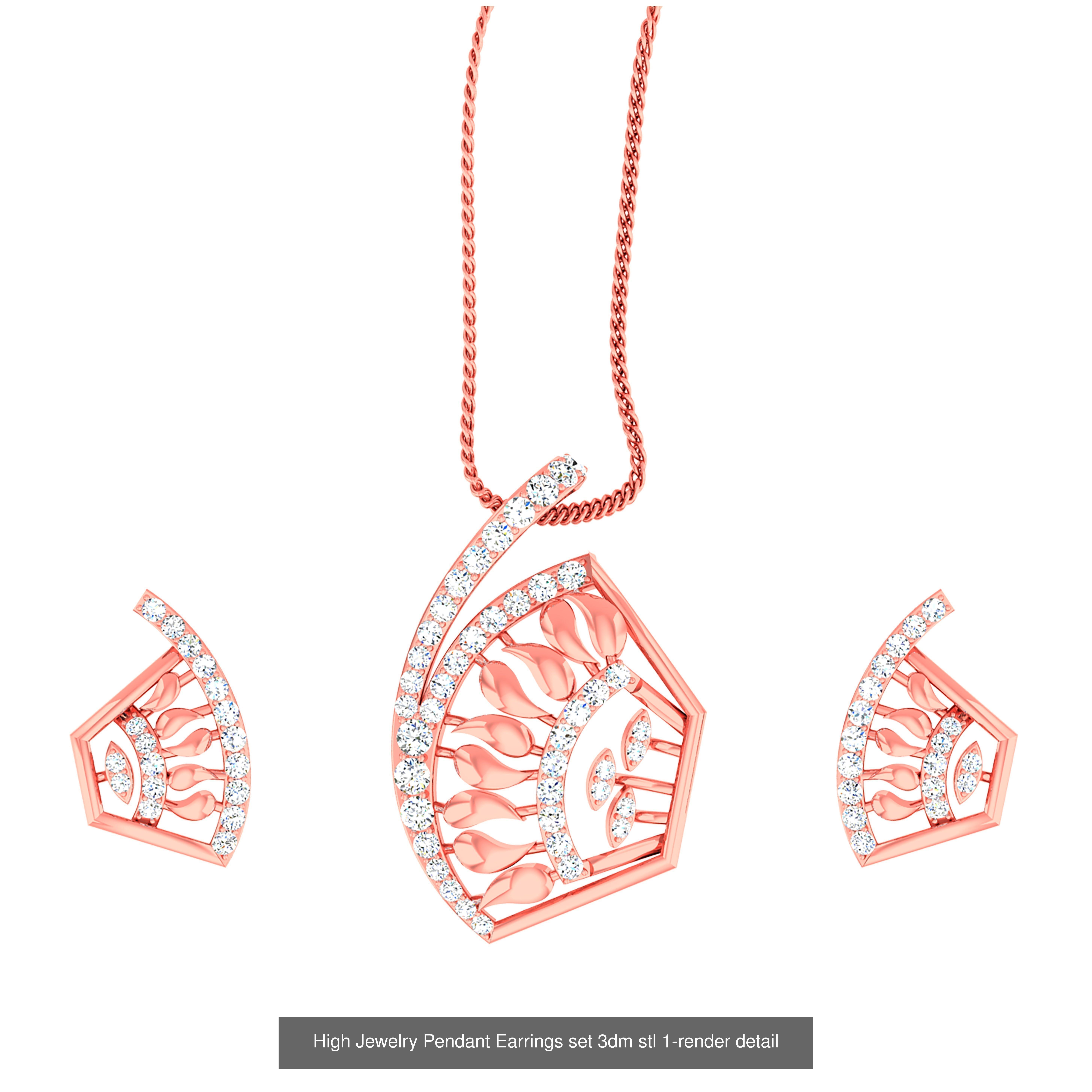 189 High Jewelry Italian Pendant Earrings set 3dm stl 1-render 3D Model Collection_34