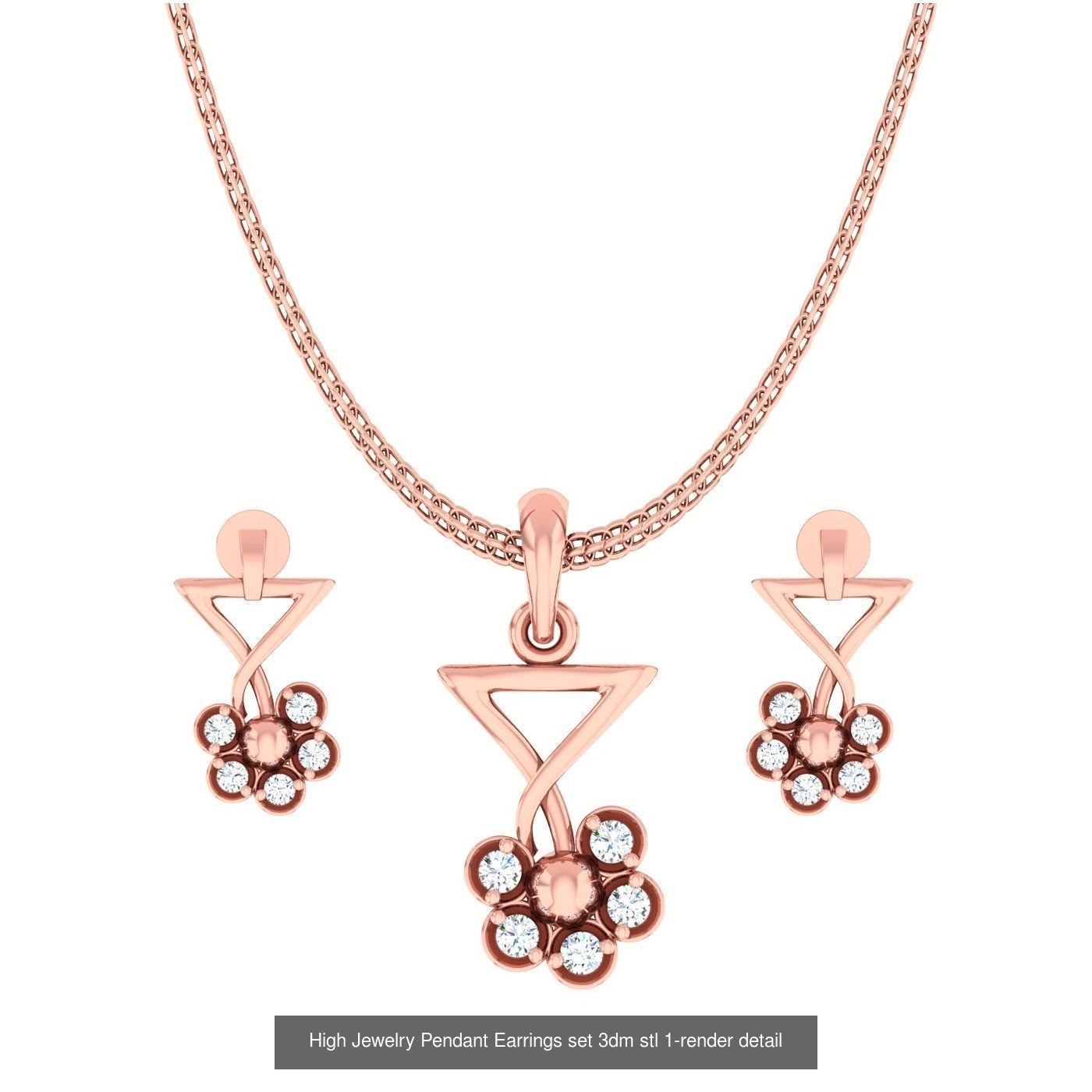 189 High Jewelry Italian Pendant Earrings set 3dm stl 1-render 3D Model Collection_72