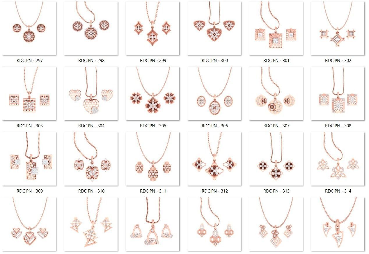 189 High Jewelry Italian Pendant Earrings set 3dm stl 1-render 3D Model Collection_2