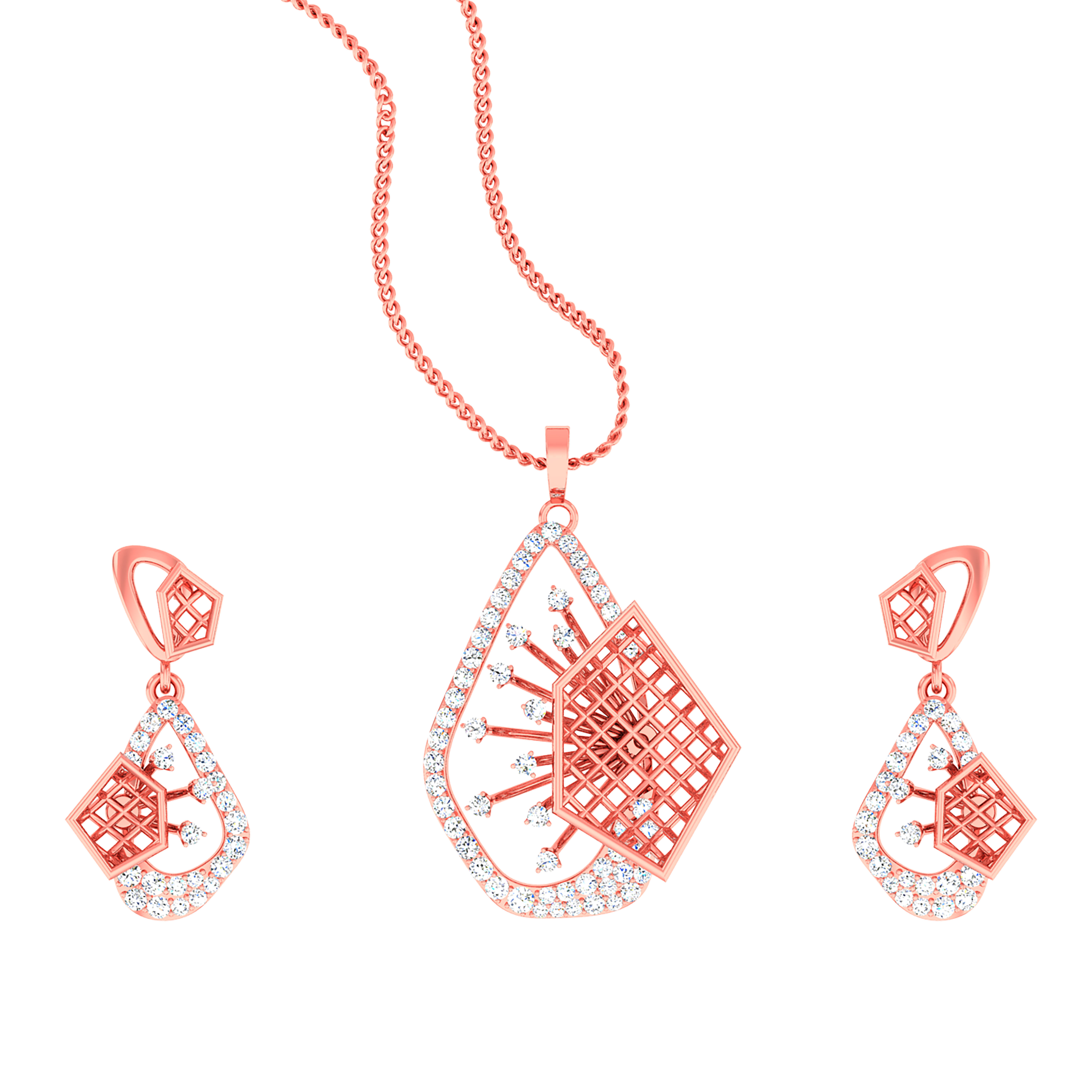 189 High Jewelry Italian Pendant Earrings set 3dm stl 1-render 3D Model Collection_25