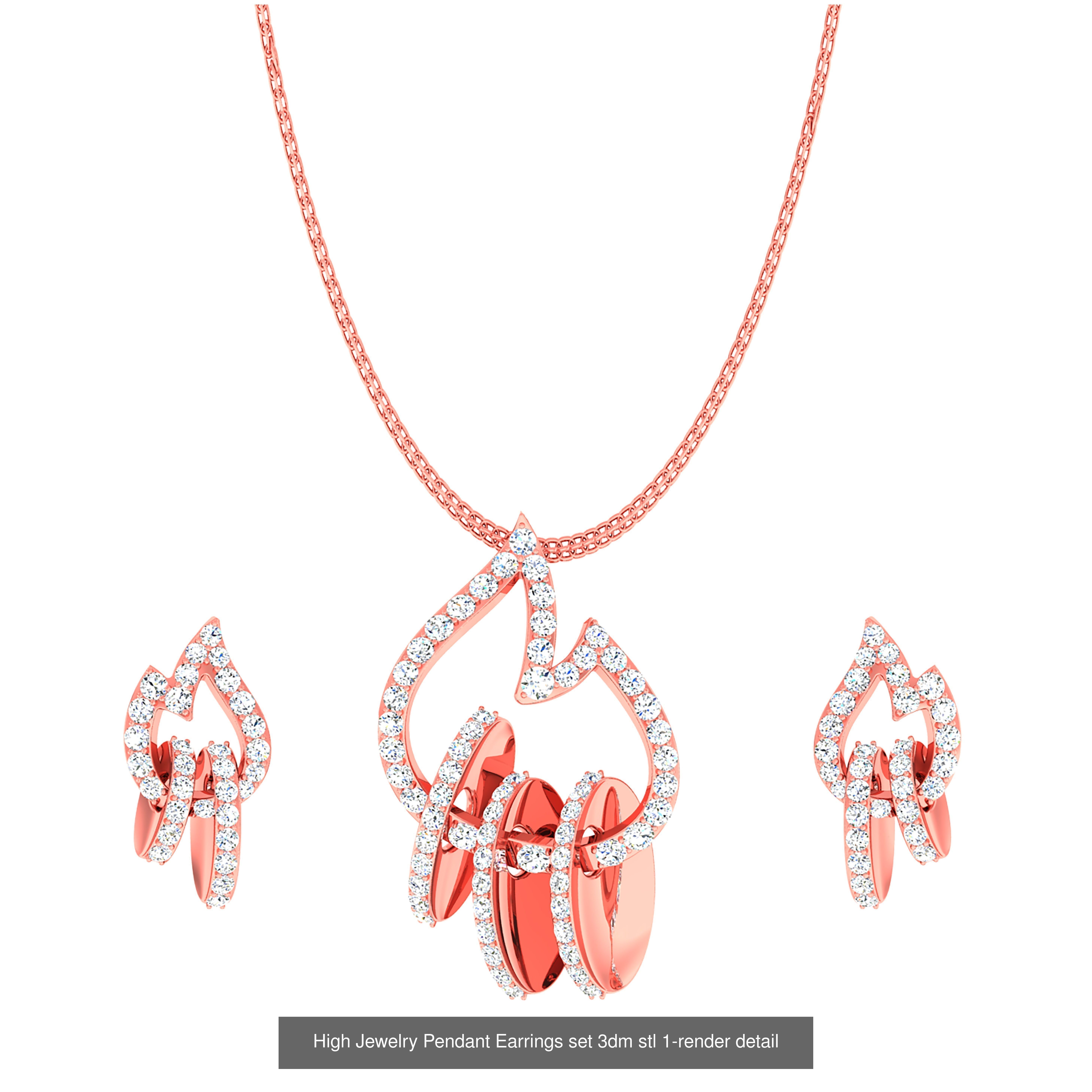 189 High Jewelry Italian Pendant Earrings set 3dm stl 1-render 3D Model Collection_41