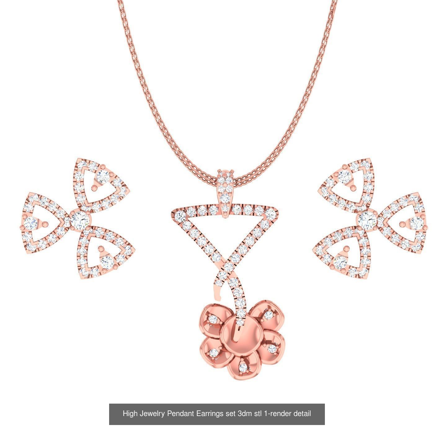 189 High Jewelry Italian Pendant Earrings set 3dm stl 1-render 3D Model Collection_147