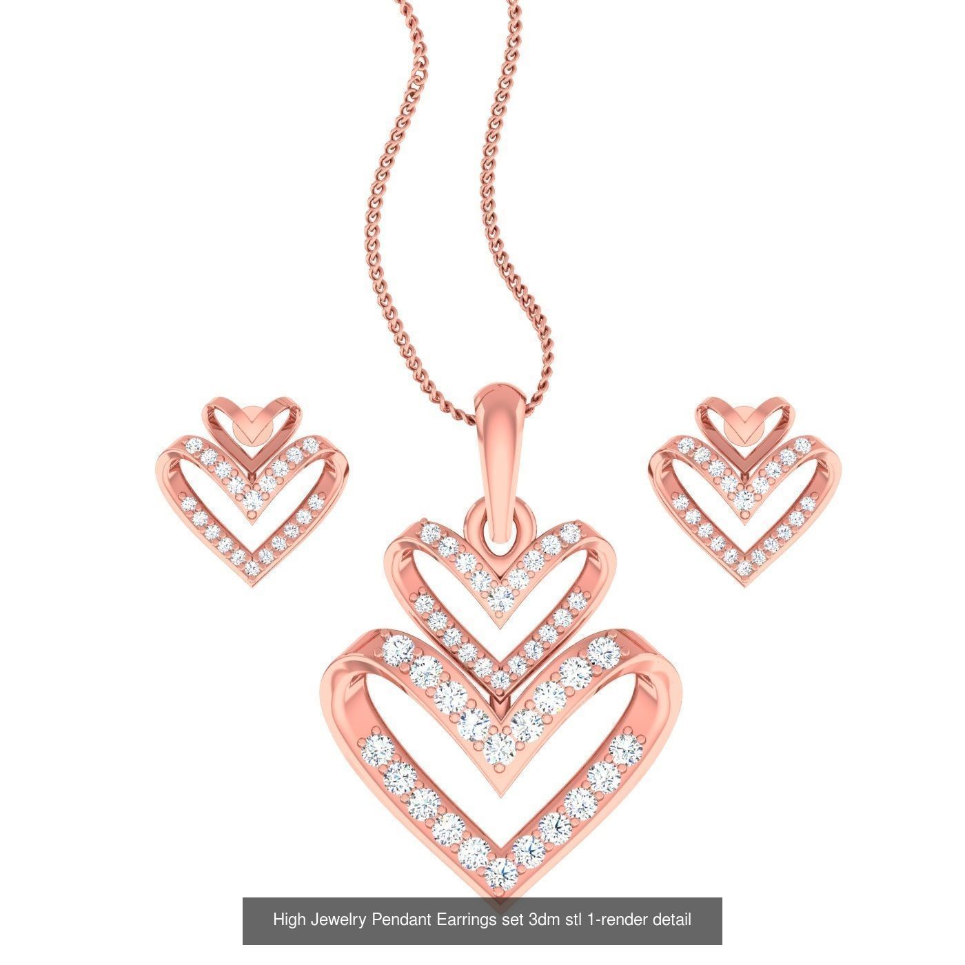 189 High Jewelry Italian Pendant Earrings set 3dm stl 1-render 3D Model Collection_141