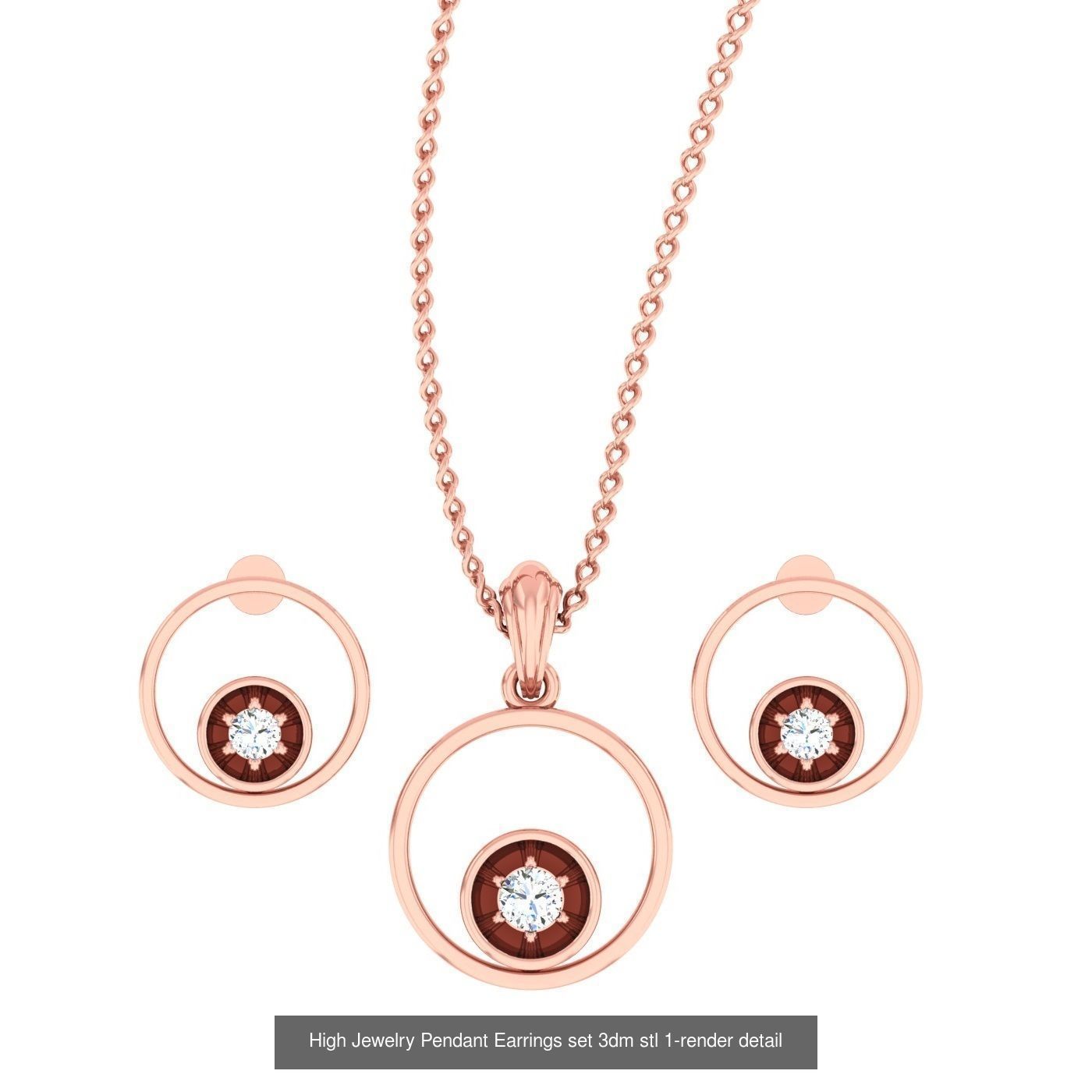 189 High Jewelry Italian Pendant Earrings set 3dm stl 1-render 3D Model Collection_78