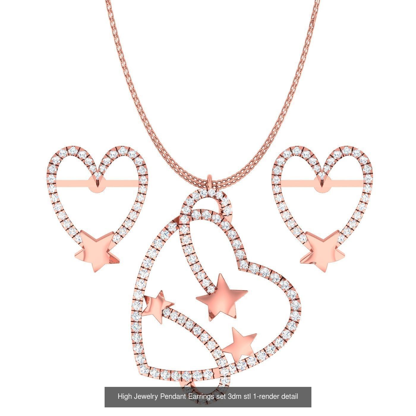 189 High Jewelry Italian Pendant Earrings set 3dm stl 1-render 3D Model Collection_143