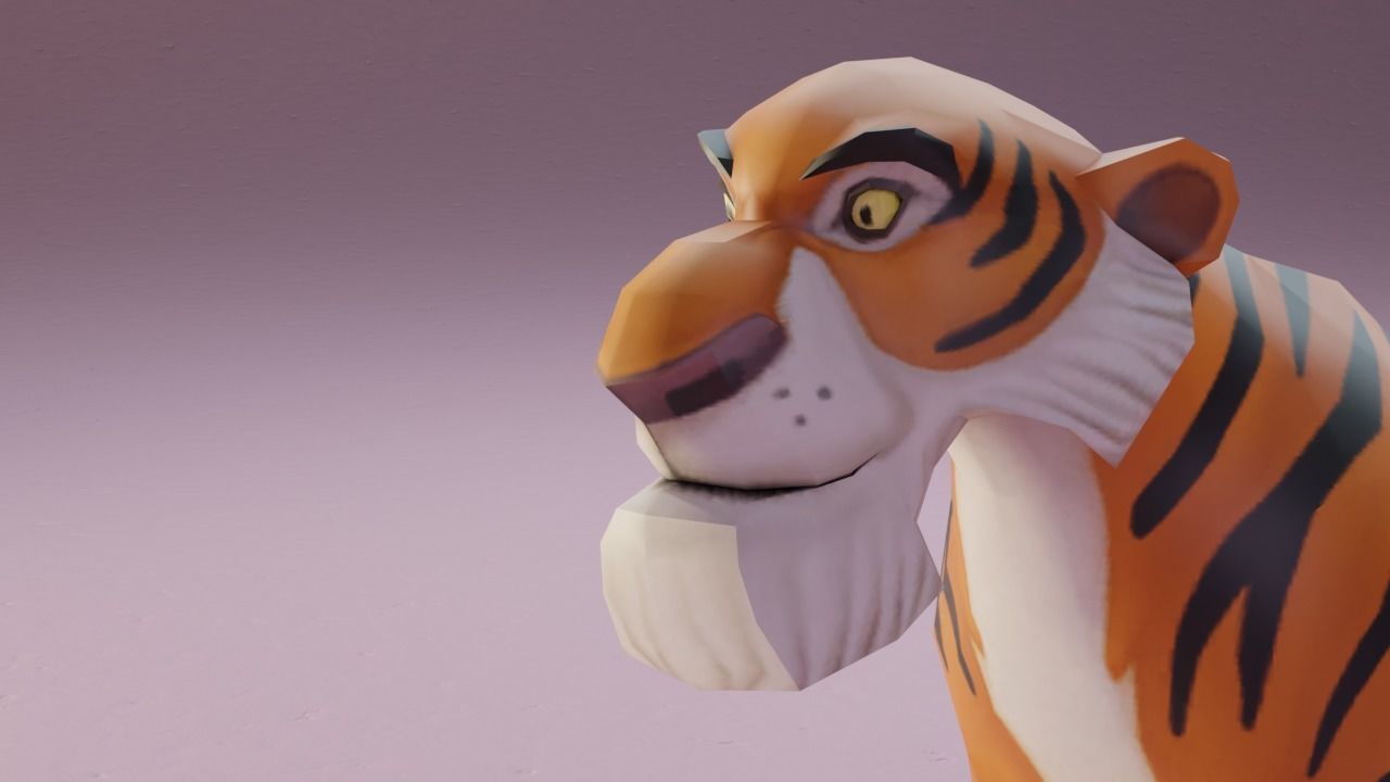 The Jungle book tiger - Shere Khan rigged Low-poly 3D model_10