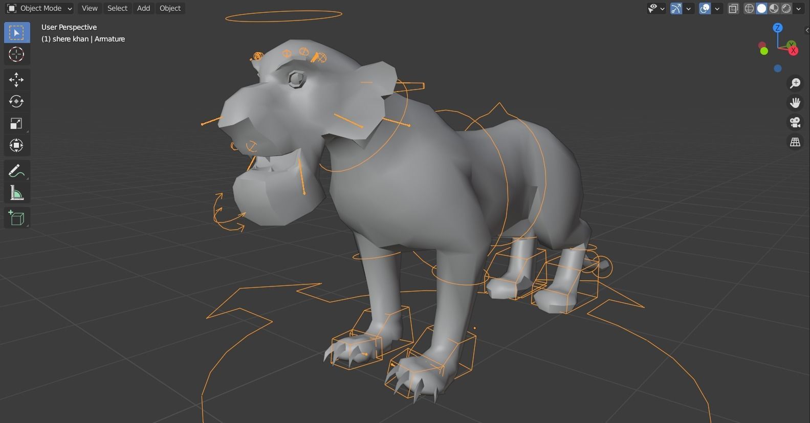 The Jungle book tiger - Shere Khan rigged Low-poly 3D model_4