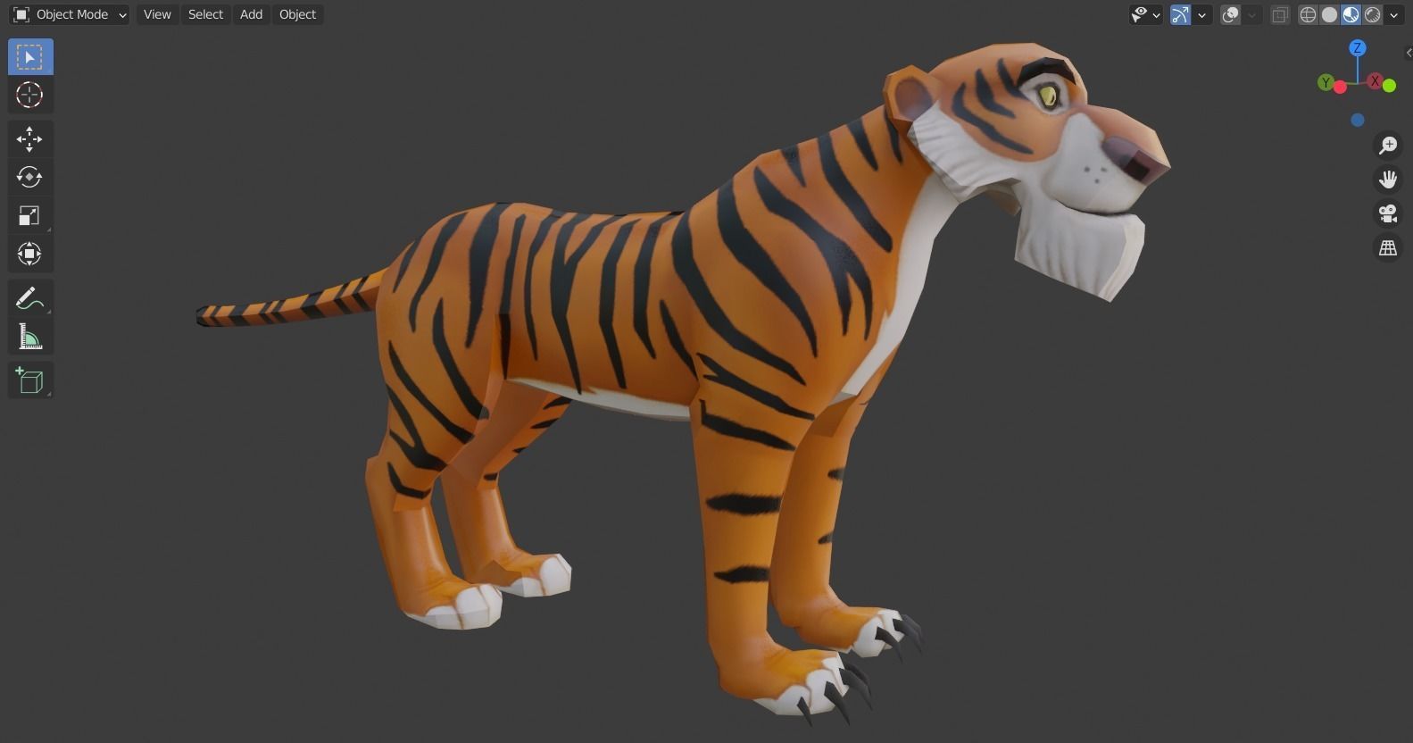 The Jungle book tiger - Shere Khan rigged Low-poly 3D model_7