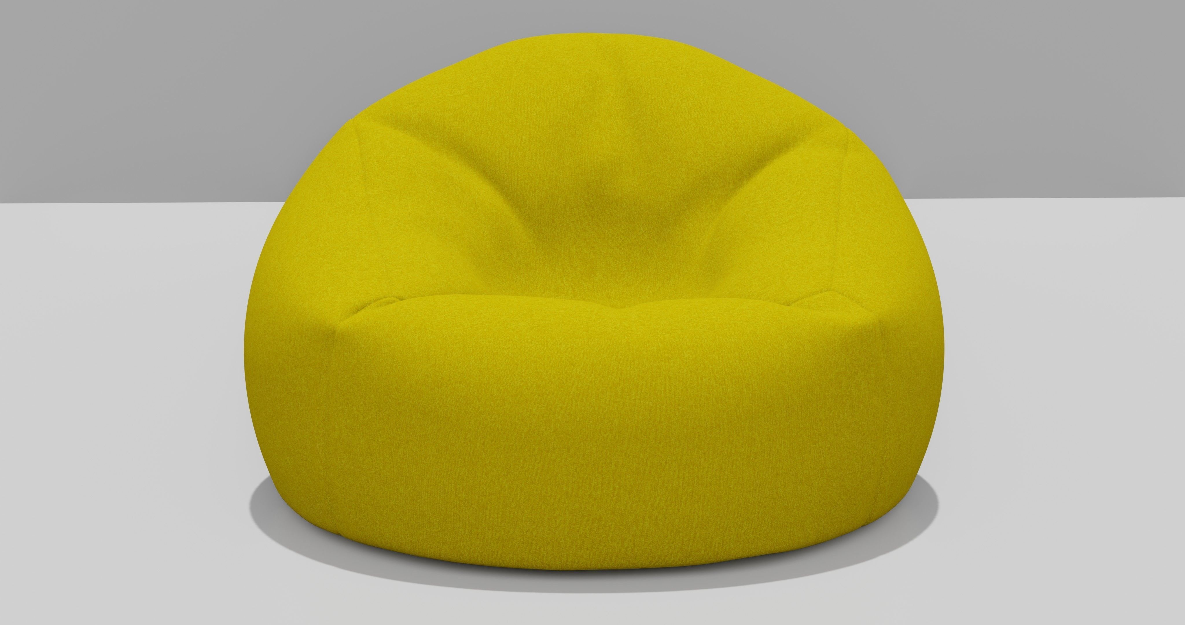 Beanbag bean bag chair 3D model_3