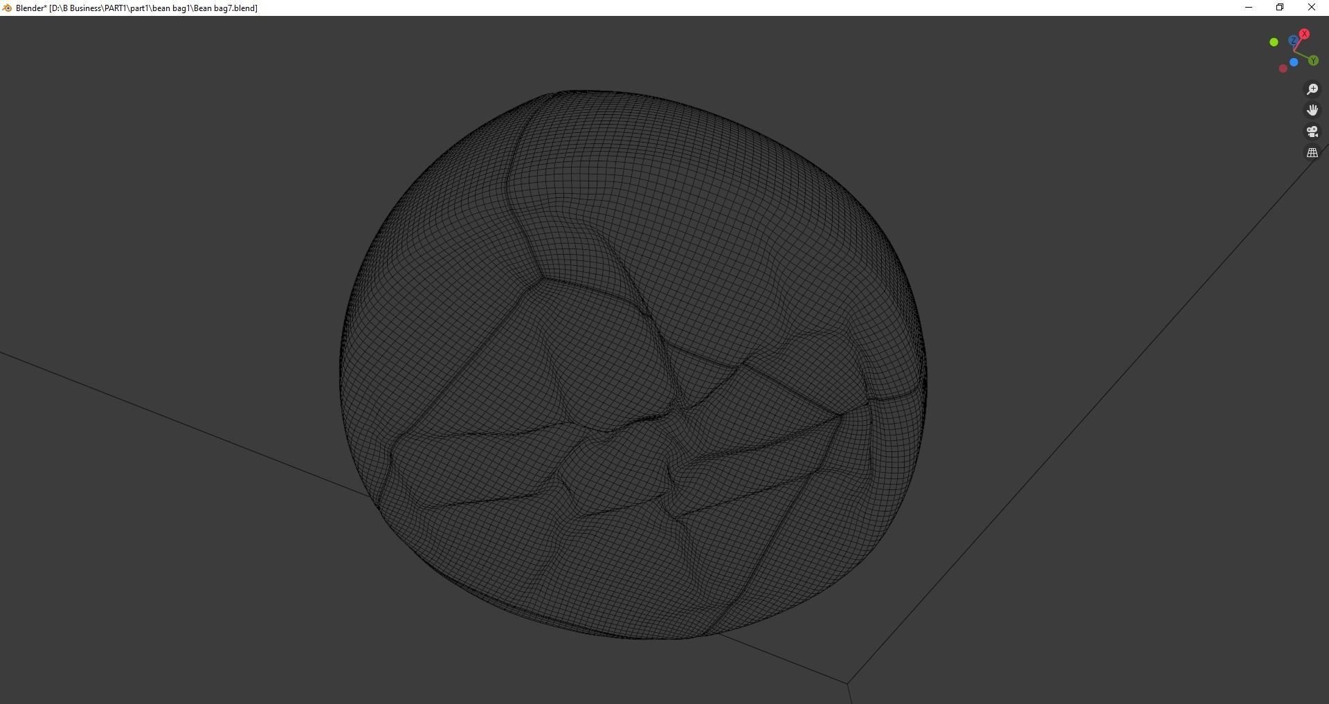 Beanbag bean bag chair 3D model_19