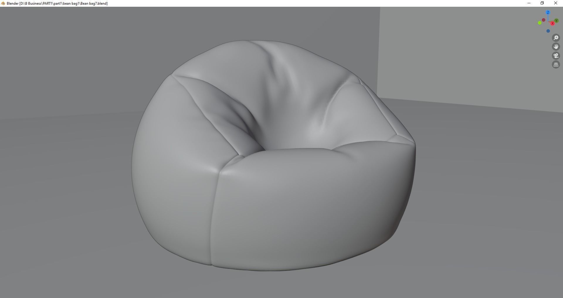 Beanbag bean bag chair 3D model_10