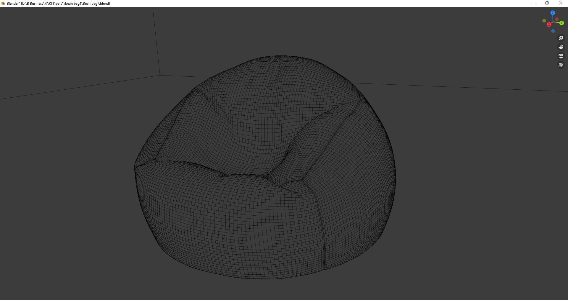 Beanbag bean bag chair 3D model_17