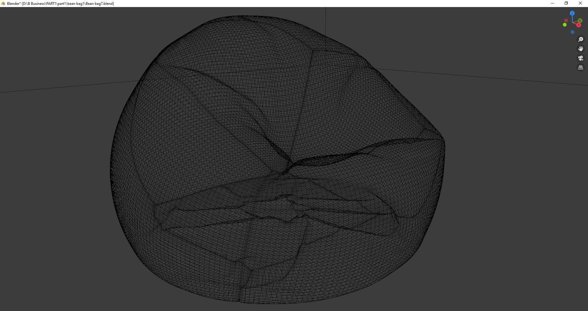 Beanbag bean bag chair 3D model_15