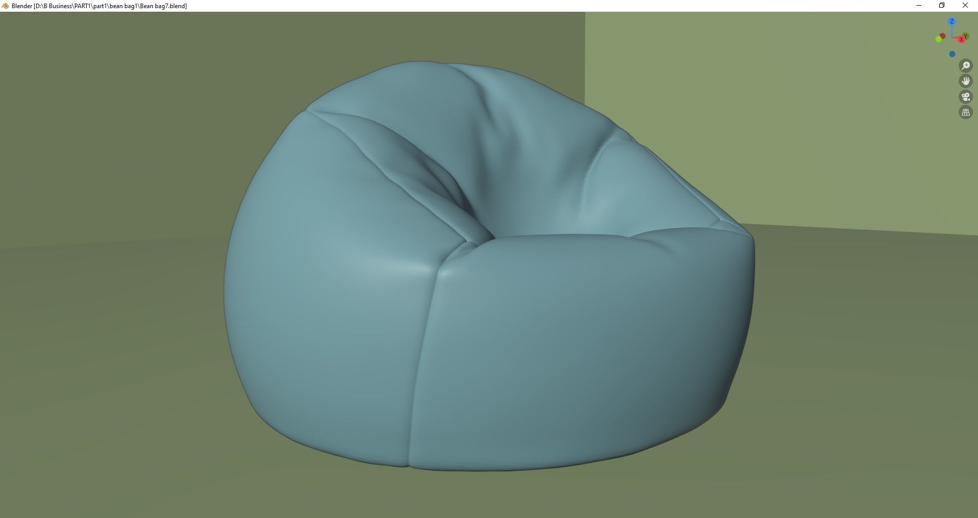 Beanbag bean bag chair 3D model_14