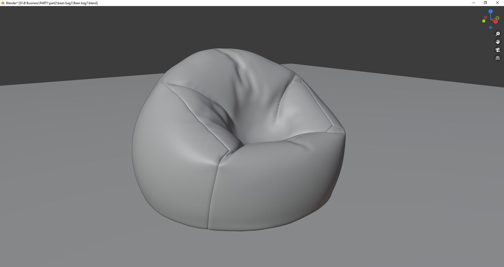 Beanbag bean bag chair 3D model_20