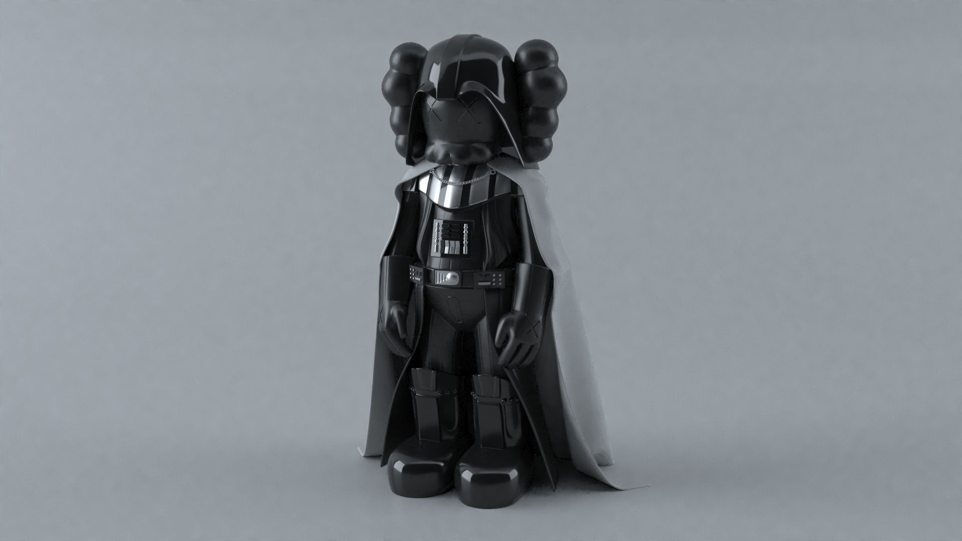 Kaws Darth Vader Fluid Sculpture Star Wars 3D print model_5