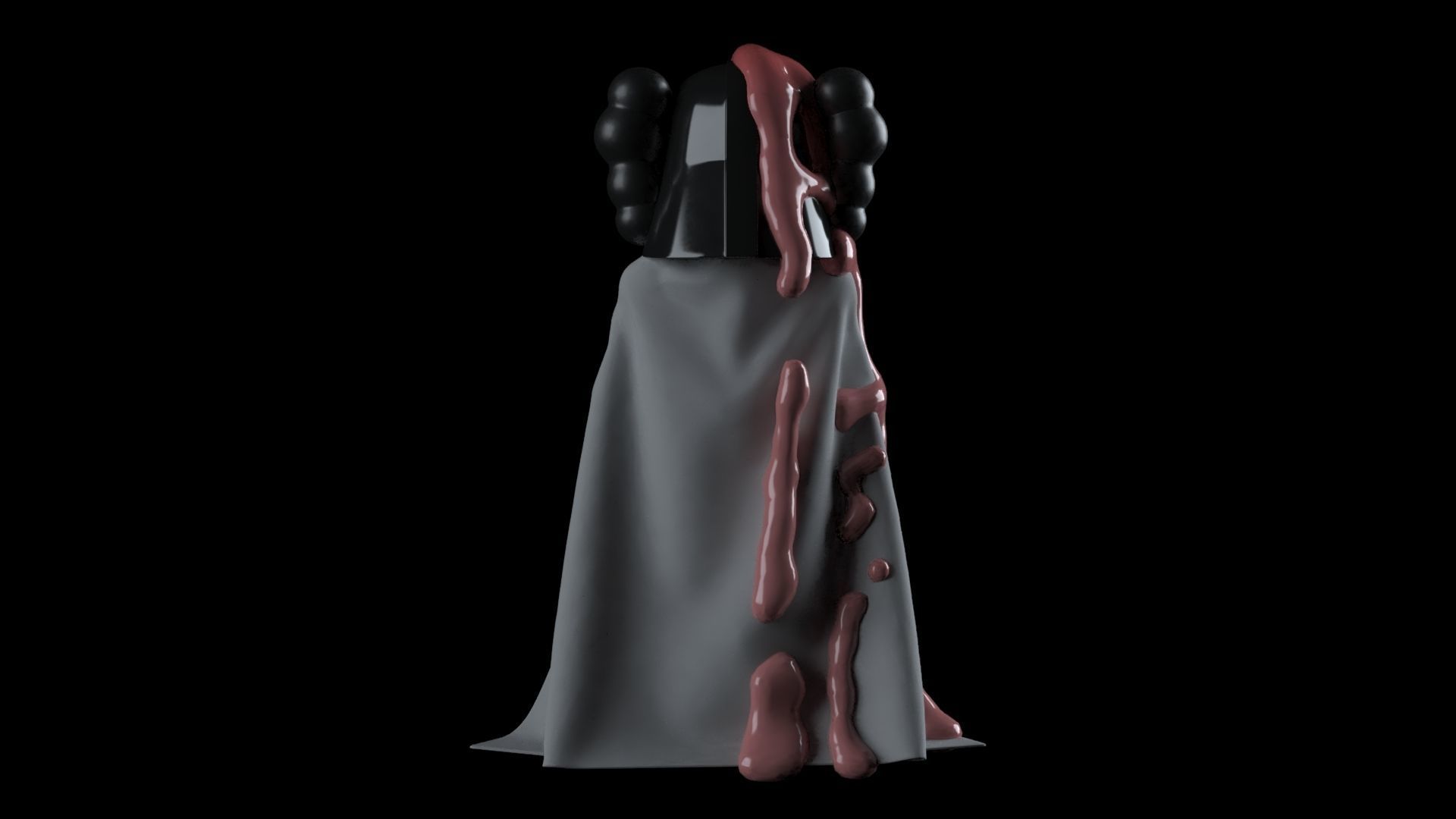 Kaws Darth Vader Fluid Sculpture Star Wars 3D print model_2