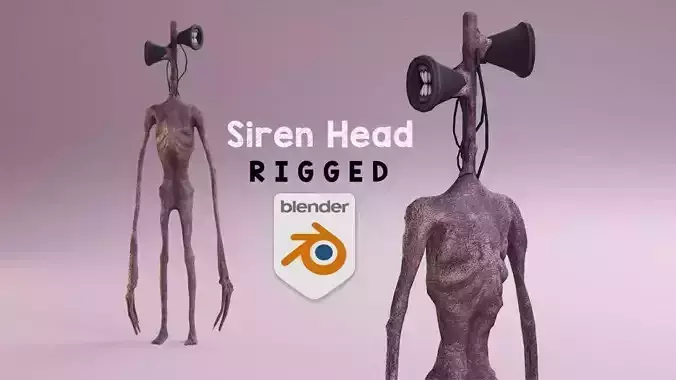 Siren Head rigged 3D model
