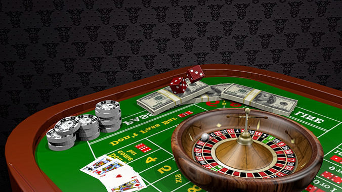Poker Table Low-poly 3D model game ready Low-poly 3D model