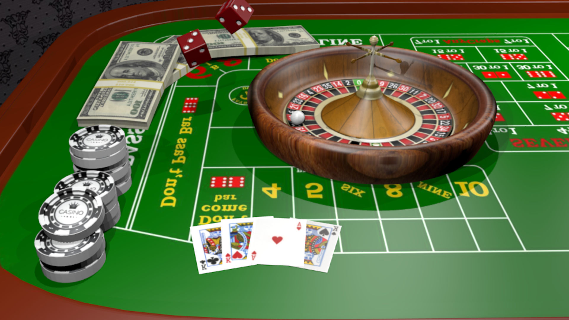 Poker Table Low-poly 3D model game ready Low-poly 3D model_1
