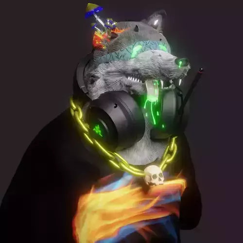 Mutant radioactive wolf 3D model