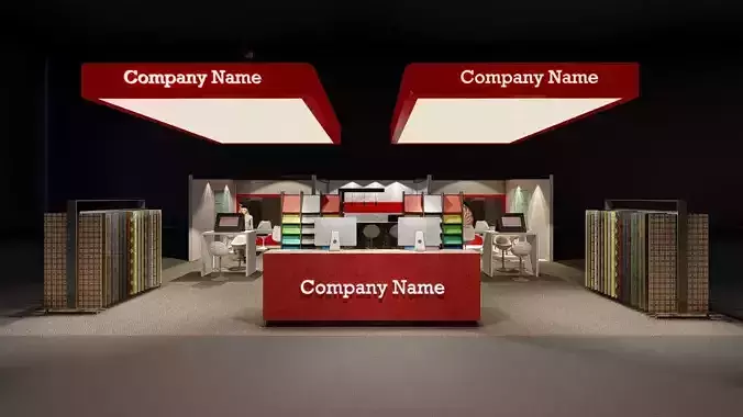 Exhibition model interior of trade show booth