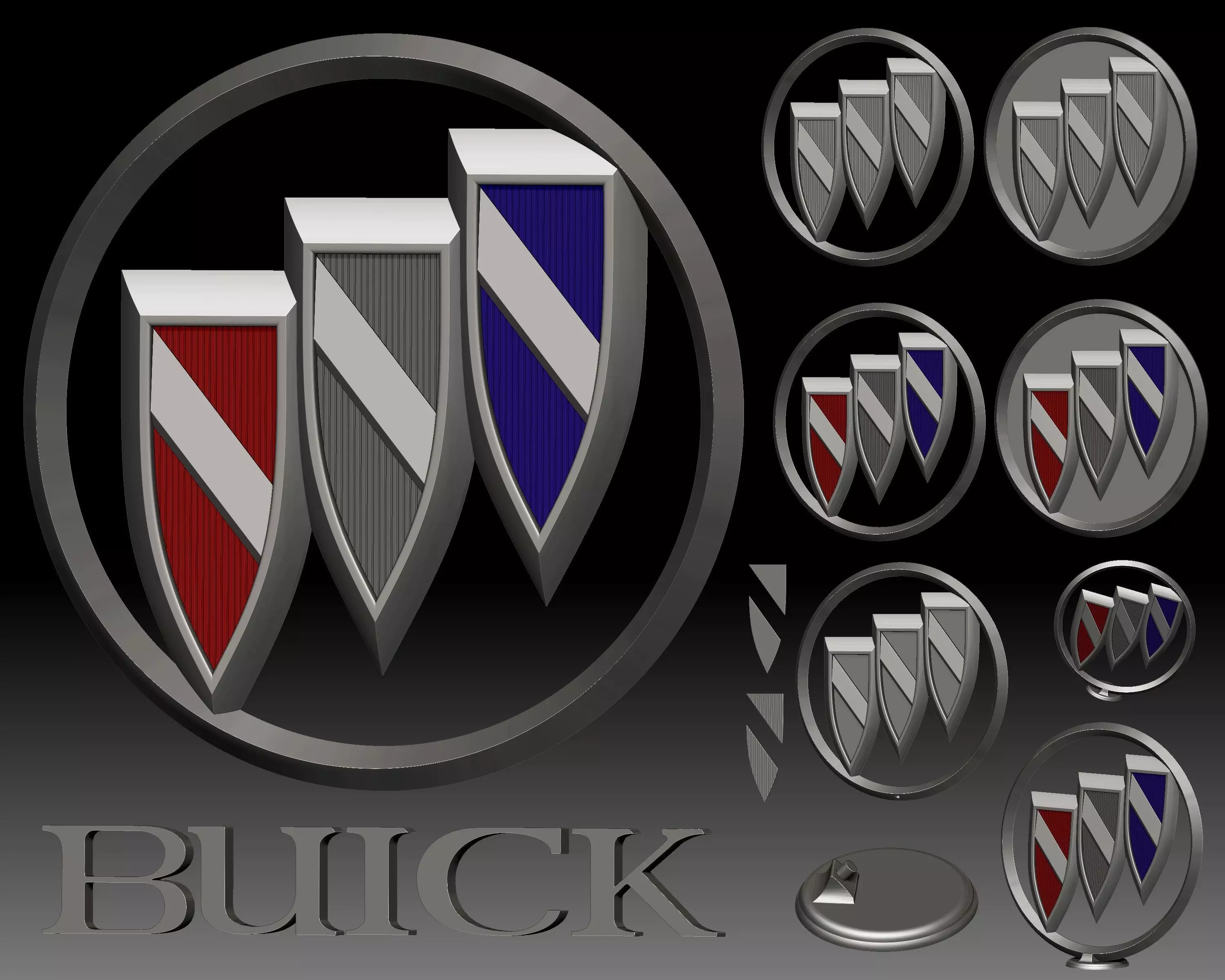 Buick logo car brand for 3D printer or CNC router 3D print model