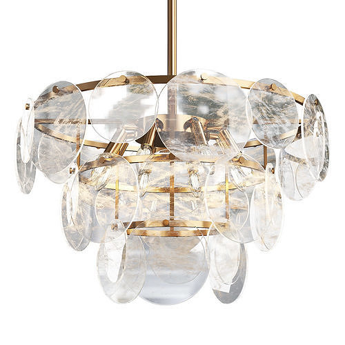 JACKLYN chandelier with clear glass circles and gold accents Low-poly 3D model