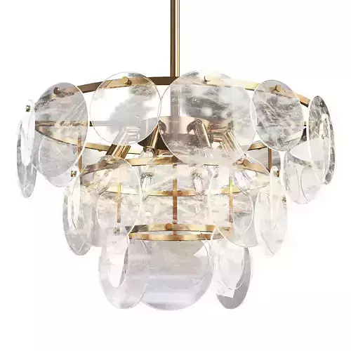 JACKLYN chandelier with clear glass circles and gold accents