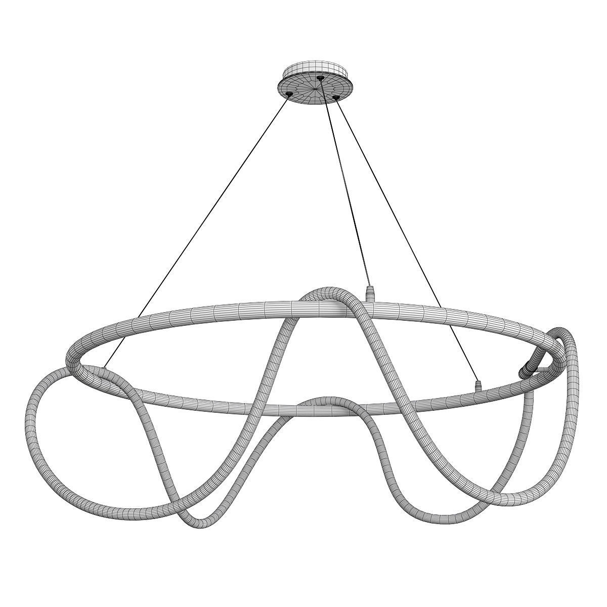 GLORIFY R chandelier with circular shape hanging from ceiling Low-poly 3D model_2