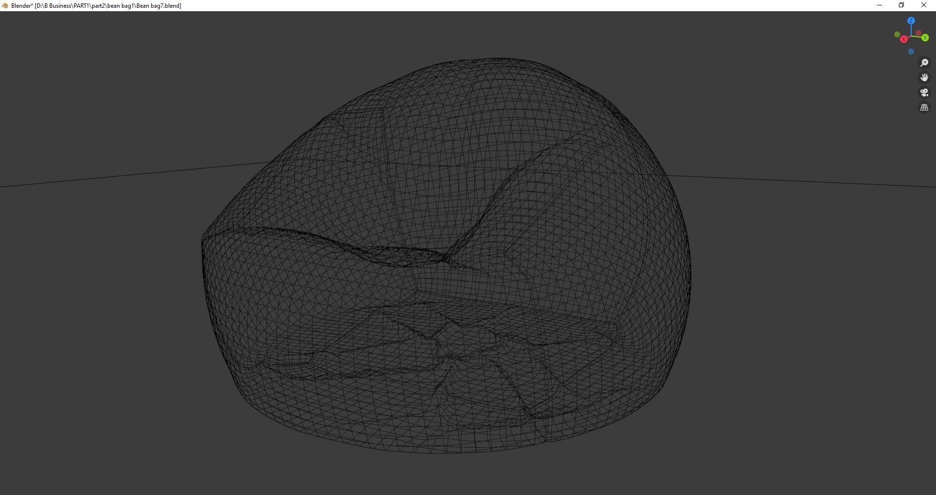 Beanbag bean bag chair 3D model_26