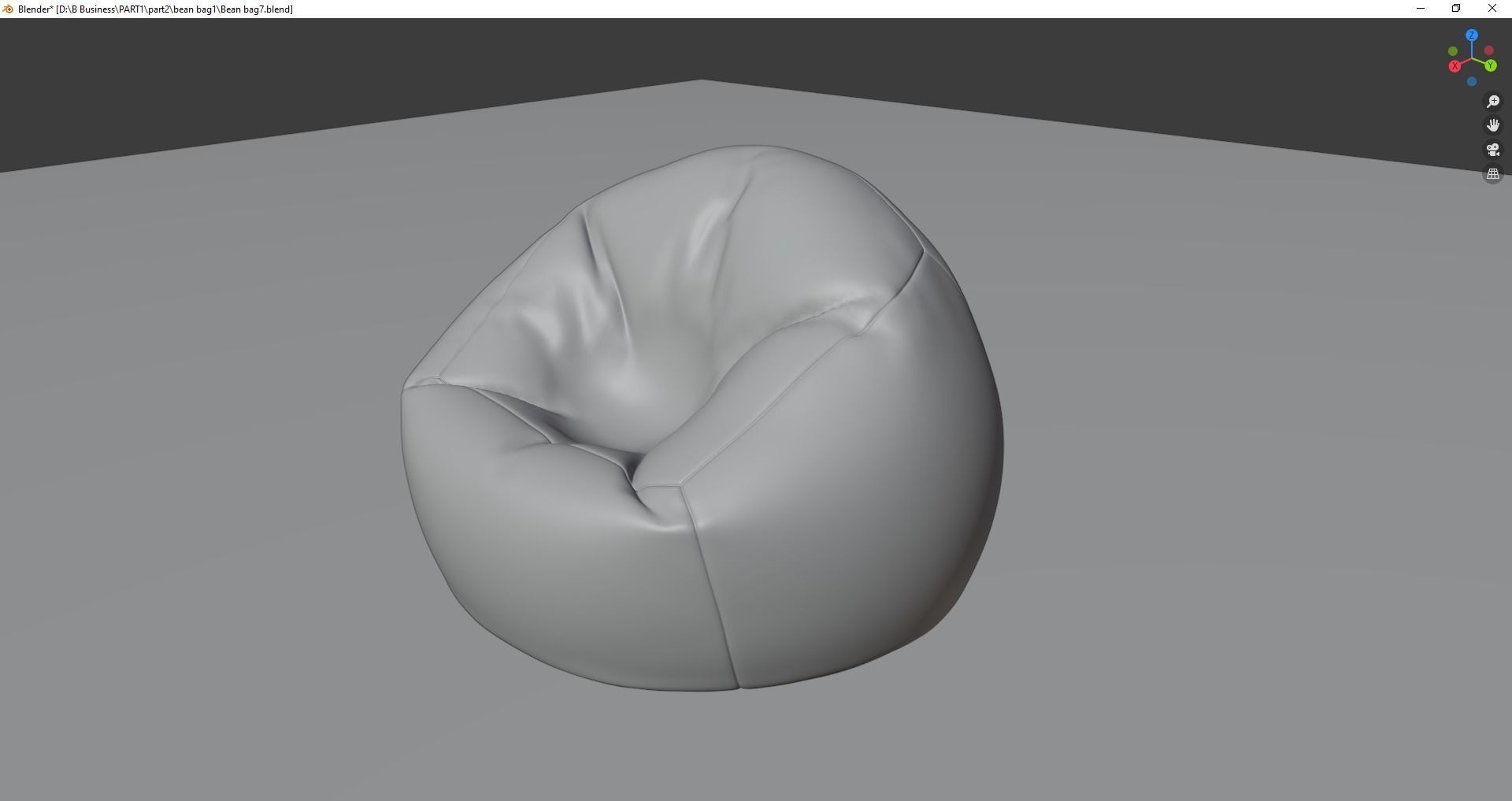 Beanbag bean bag chair 3D model_21